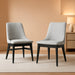 Azalea Fabric Wood Dining Side Chairs-Set of 2, 19" SH, Gray/Black