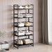All Black Folding Bookshelf Five Tier Organization