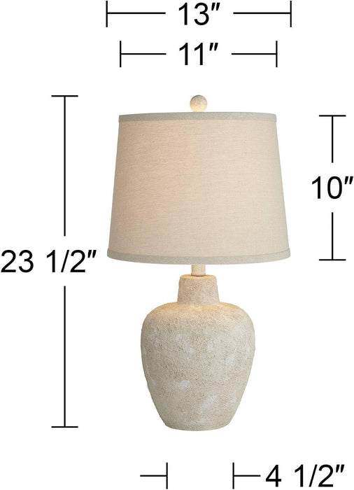 Romeo 23 1/2" High Table Lamps Set of 2 Distressed Earth Jar Farmhouse