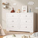 White Wooden Dresser 6 Drawers AntiTipSafetyDevice