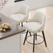 26" H Swivel Barstools Counter Height Bar Stool Set of 2, Beige | Linen Fabric Upholstered, Modern Counter Stool with Back, Kitchen High Chairs, Solid Wood Legs, Easy to Install