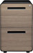 Stockpile 2 Drawer Mobile File Cabinet with Lock - under Desk Metal Filing Cabinet, Legal/Letter File Folders, Wheels and Stationary Feet, Pre-Assembled, Black/Wood