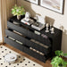 Black 6 Drawer Dresser for Bedroom, 55.1" Wide Chest of Drawers