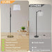 Modern Dimmable Floor Lamp with Fabric & Pleated Shades, Remote & Touch Control, Adjustable Brightness & Color Temperatures, Tall Standing Lamp for Living Room Bedroom Office (Black Gold)
