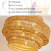 28.7In Large Rattan Chandelier 8-Light Gold Boho Rattan Chandelier