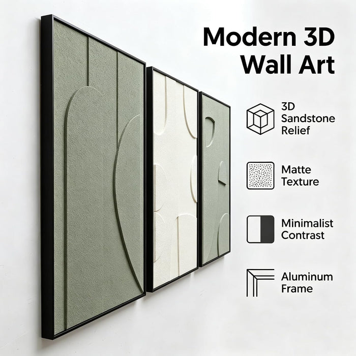 ThreeDimensional Sandstone Wall Art With Black Frame