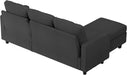 Convertible Sectional Sofa, L Shaped Couch with Reversible Chaise for Small Space, Black