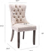 Velvet Upholstered Dining Chairs Set of 4, Wingback Dining Room Chairs with Ring Pull Trim and Button Back, Luxury Tufted Dining Chair for Living Room, Bedroom, Kitchen (Beige)