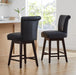 30 Inch Counter Height Swivel Bar Stools Set of 2, FSC Certified Modern Upholstered Faux Leather Swivel Barstool Chairs with Back, Black