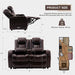 57" RV Recliner Loveseat - Brown PU Leather