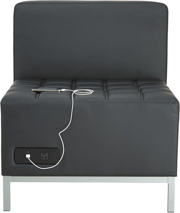 ALEQB8116P 26.38 In. X 26.38 In. X 30.5 In. QUB Series Powered Armless L Sectional - Black