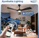 52 Inch Black Ceiling Fan With DimmableIntegratedLight