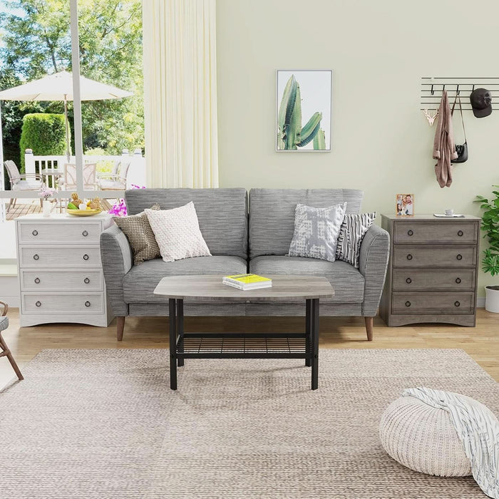 Modern 4 Drawer Dresser, Dressers for Bedroom, Tall Chest of Drawers Closet Organizers and Storage for Clothes - Easy Pull Handle, Textured Border 5.5" Deep Drawers for Bedroom, Living Room, Gray