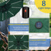 9FT Outdoor Solar LED Lighted Patio Umbrella with 8 LED Strip Lights & 8 Ribs, Convenient Crank Lift System