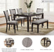 Langwest Dining Room Table Set, 4 Upholstered Chairs and Bench, Seats 6, Cushioned Seats, Wood, Cherry Brown