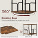 Rotating Corner Bookshelf Five Tier WalnutWoodFinish
