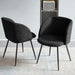 Accent Chairs Set of 2, Fuzzy Sherpa Dining Chairs with Barrel Back, Upholstered Faux Fur Armchairs with Black Metal Leg, Living Room Chairs (Black)
