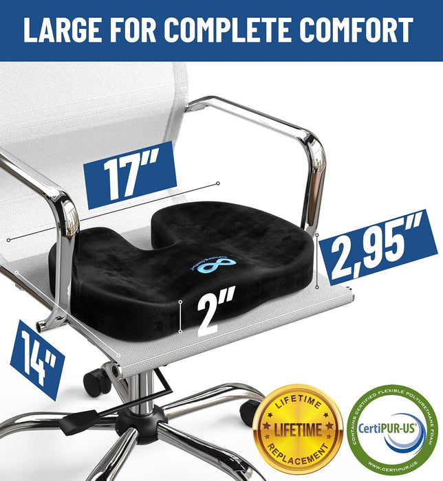 Doctor Recommended Memory Foam Seat Cushions for Office Chairs - HSA FSA Eligible Tailbone Pain Relief Cushion, Sciatica & Back Support, Office Chair Cushion & Car Seat Cushion