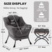 Dark GreyVelour Upholstered Accent Chair With Ottoman