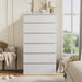 White Tall 7 Drawer Dresser for Bedroom, Modern Wood Closet Dressers & Chests of Drawers with Jewelry Storage, 23.6" L*15.8" W*47.5" H in Large Vertical Dresser for Bedroom, Living Room, Nursery
