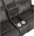 Charcoal Faux Leather Reclining Loveseat