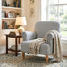 Blue Upholstered Coastal Accent Chair Nailhead Trim
