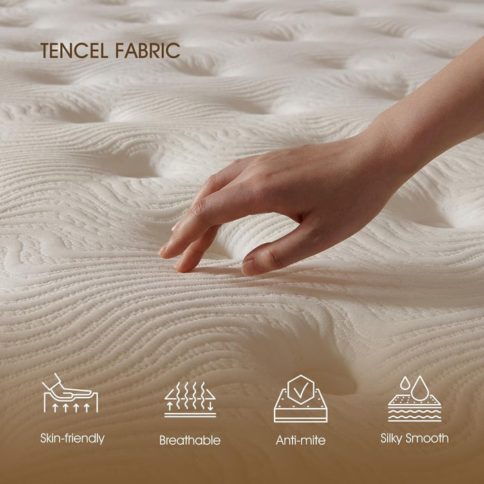 Queen TwelveInch CoolingGelMemoryFoamPressureRelief Mattress