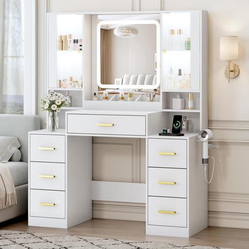 Elegant Customizable Vanity Desk With RGB Lighting