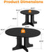 Expandable Charcoal Circular Dining Table 43in 59in