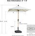 Outdoor Umbrella 6' X 6' Market Square Push Button Tilt, Cream