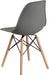 Elon Series Moss Gray Plastic Chair with Wooden Legs for Versatile Kitchen, Dining Room, Living Room, Library or Desk Use