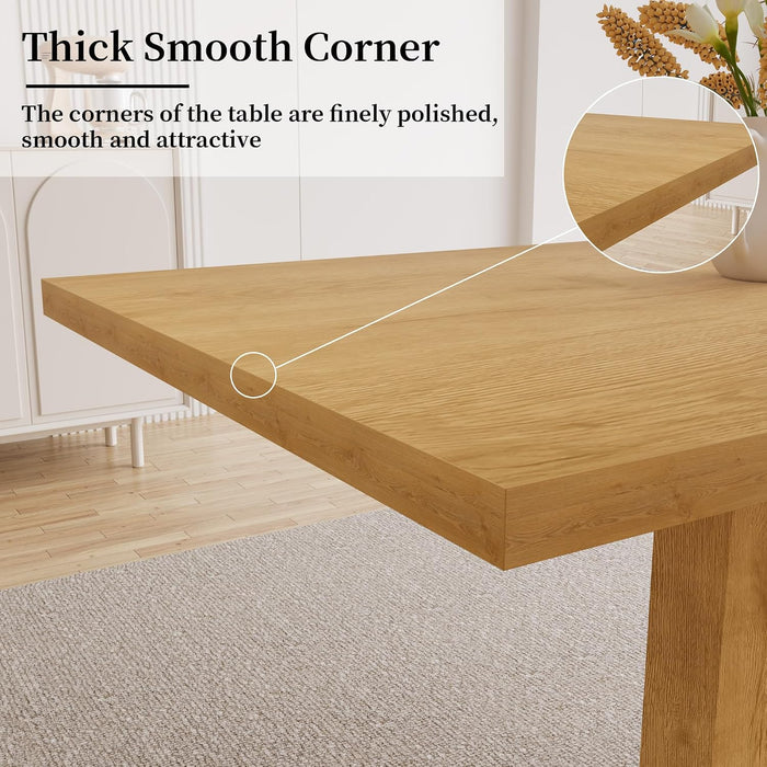 Modern Dining Table, 46'' Oak Table | Rectangular Kitchen Table with Oak Finish, Compact Dining Room Table for 4, Sturdy Construction for Home, Apartment