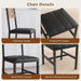 Extendable Dining Table Set for 4 with Built-In Shelf Rack Brown