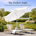 9Ft Fringe Market Patio Umbrella – Outdoor Boho Tassel Sunshade for Table, Pool, Deck, Backyard – UPF50+, Easy Tilt, Heavy Duty Steel Pole & Ribs - White