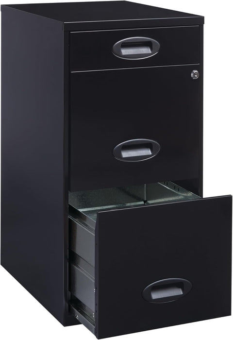 ® SOHO 18"D 3-Drawer Organizer Vertical File Cabinet, Black