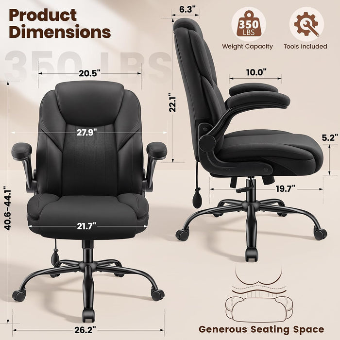 Office Desk Chair, Computer Chair with Inflatable Lumbar Support