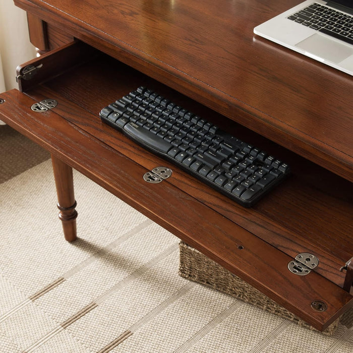 Mission Office Desk, Solid Wood, with Drop Front Keyboard Drawer, Mission Oak, 82410