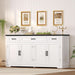 59" Buffet Cabinet with Storage, Sideboard Cabinet with 2 Adjustable Shelves & 3 Drawers, Coffee Bar Cabinet with 4 Doors for Living Room, White