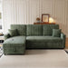 Luxurious Corduroy Green 83-Inch Sleeper Sectional Sofa