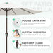 9FT Outdoor Patio Umbrella, Market Umbrella, Creamy-White