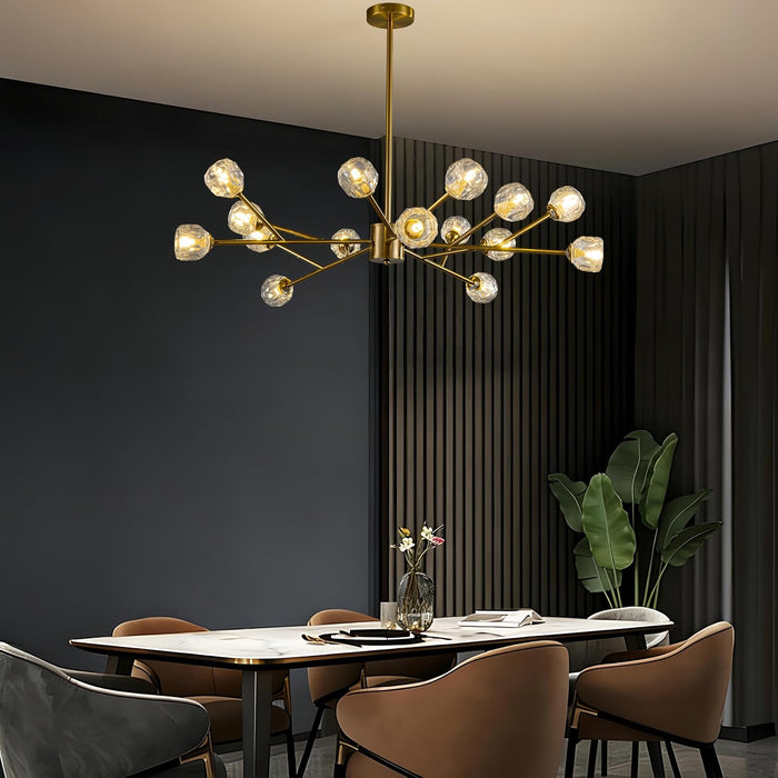 39”Gold Chandeliers for Dining Room 15-Light Sputnik Chandelier