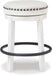 Valebeck 24" Counter Height Upholstered Swivel Stool, White & Black