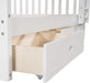Wood Bunk Bed with Drawers,Convertible Bunk Bed with Ladders and Two Storage Drawers,Solid Wood Detachable Bed Frame with Ladders,Full over Full,White
