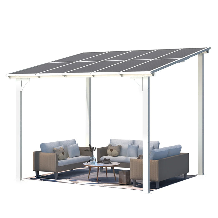 8' X 10' Hardtop Gazebo Outdoor Aluminum Pergola ​For Garden, Patio, Backyard-​White