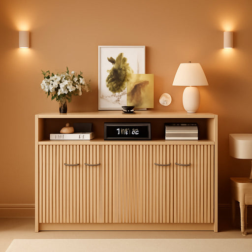 51" Buffet Sideboard Cabinet, Modern Hutch Storage Cabinets Natural