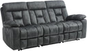 Reclining Sofa for Living Room, Extra Wide Modern Overstuffed 3 Seat Recliner Manual Sofa with Hidden Armrest Cup Holders, Soft Breathable Fabric and Padded Seat, Grey