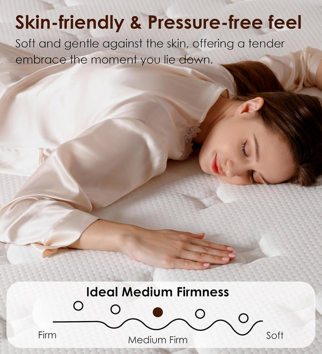 Full Size Mattress 12 Inch, Cooling Hybrid Mattress in a Box