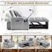 Gray Convertible Sleeper Chair With Builtin Cupholder