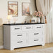 Farmhouse Dresser 52InchWide White Storage Organizer Chest
