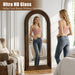 24"X65" Full Length Mirror Solid Wood Frame, Arched Floor Mirror Full Length with Stand, Room Decor Big Full Body Mirror with HD Tempered Glass for Bedroom, Living Room, Walnut Wood